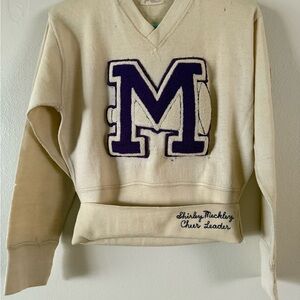 Vintage Wool 1950s Letterman Cheer Sweater
